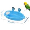 1 Pc Blue Bird Bath Bowl with Mirror, Detachable, Tiger Lily & Parrot Pattern Bathtub, Suitable for Food & Water, Can Be Used As Bird Nest/Cage