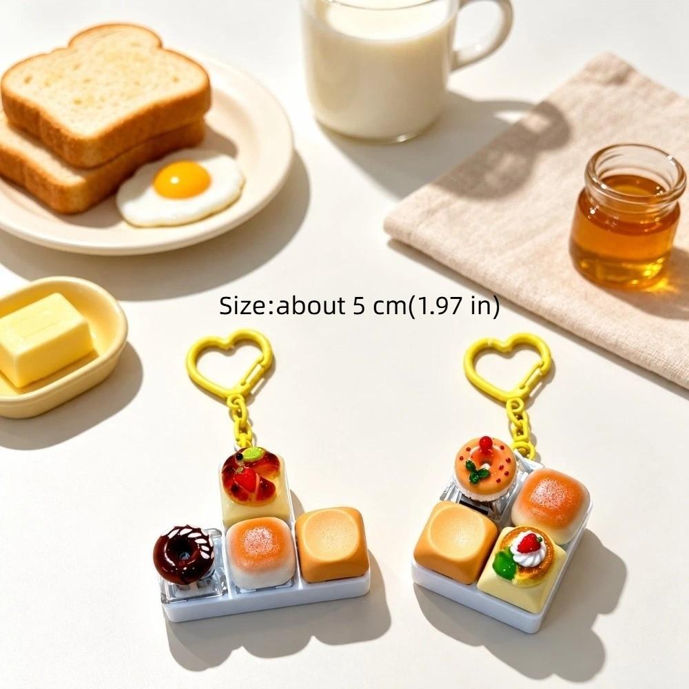 Simulated Keyboard Fidget Keychain Mini Keyboard Button Bag Pendant Bread Keycap Bag Charms Gifts