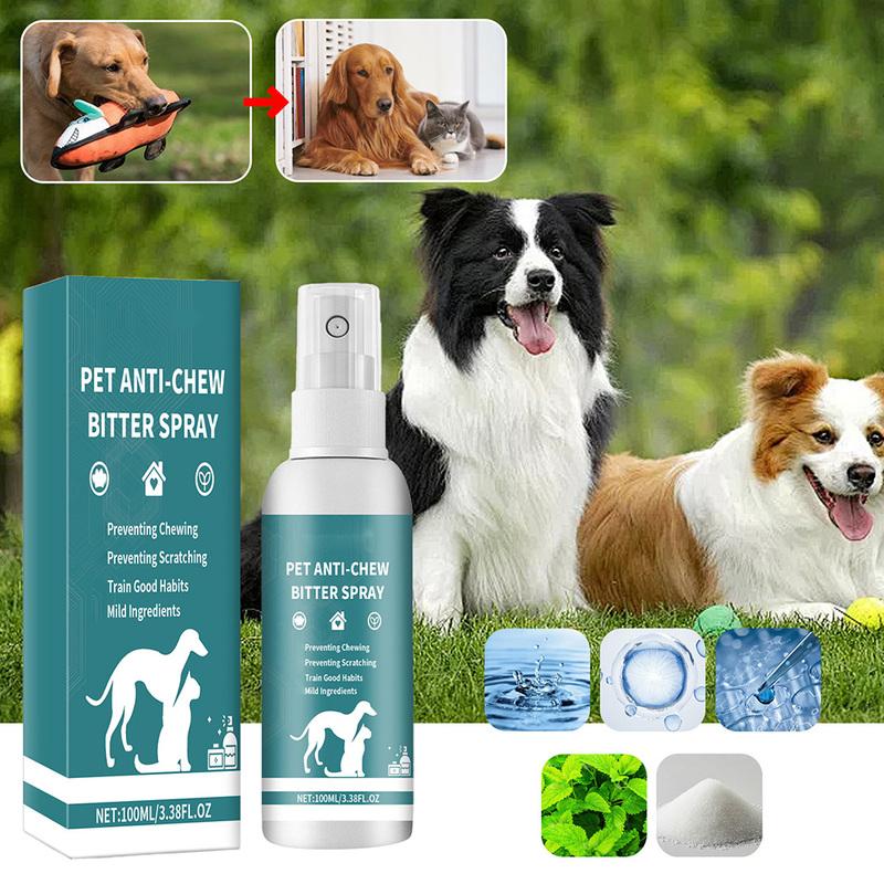 100ml No Chew Spray for Dogs and Cats Safe No Anti-Chew Bitter Dog Spray Dog Training & Behavior Aid for Puppy Training