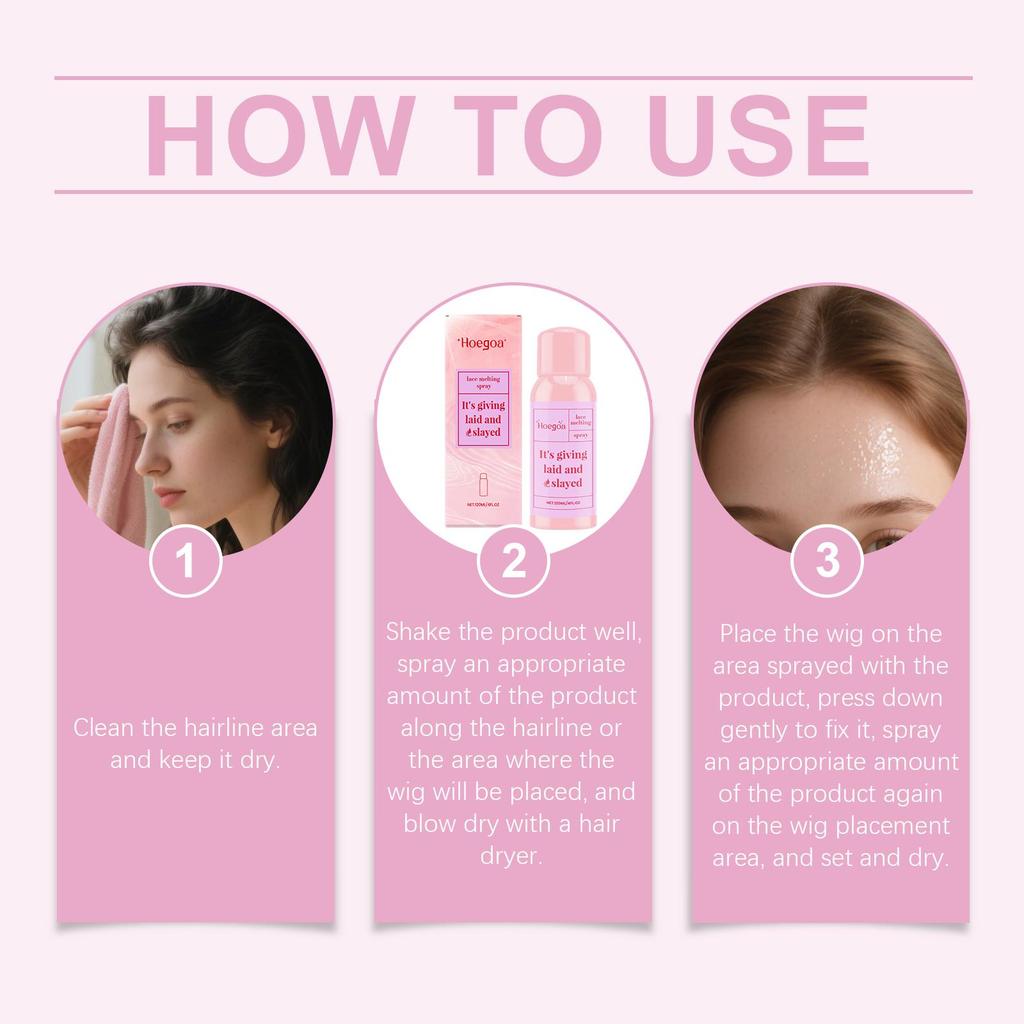 Perückenklebespray, Perücken-Spitzenstyling, unsichtbarer Halt, leichtes und erfrischendes Pflegespray