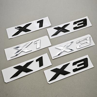 3D ABS Black Chrome Car Letters Rear Trunk Badge X1 X3 Logo Emblem Decals For BMW X1 X3 F48 F25 Sticker Emblem Auto Accessories Is2