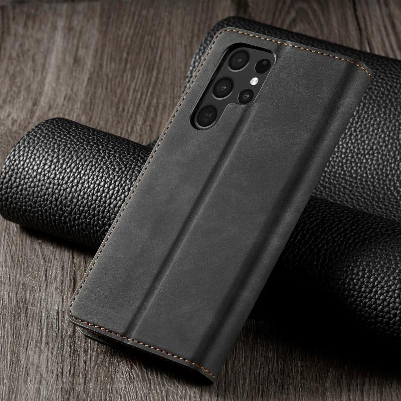 EUCAGR Flip PU Leather Case For Samsung Galaxy S25 S24 Ultra S23 FE Plus A17 A16 A36 A56 A07 A06 A15 A25 A35 A55 A05 A14 A34 A54