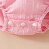 0-18M Neugeborenes Baby Mädchen Outfits Niedliche 3D Strick Blumen Sommerkleidung Säugling Fliegenärmel Bubble Strampler Stirnband Kleidung
