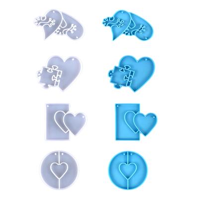Create Unique Heart-shaped Crystal Keychain Pendant Resin Mold Epoxy Resin Mould Casting Jewelry Making Mold Decoration