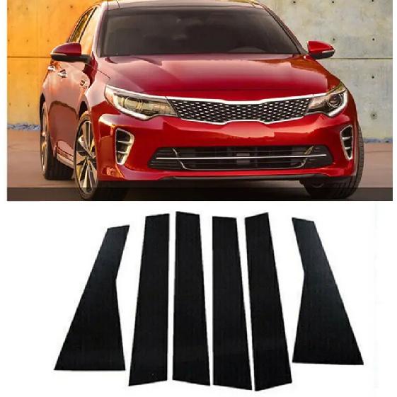 6Pcs Car Door Window Pillar Posts Trim Covers Sticker For KIA Optima/K5 2016 2017 2018