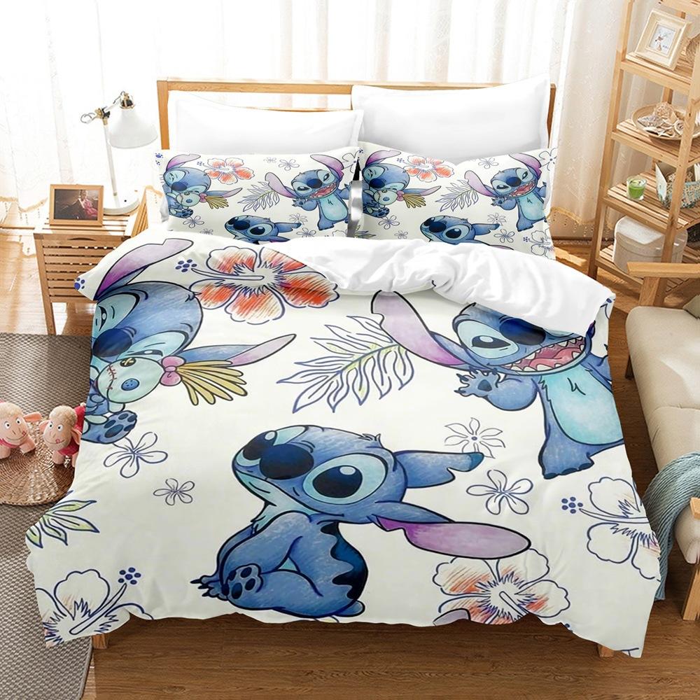 2 Piece-set Cartoon Duvet Cover and Pillowcases,Cute 3D-Printed Home Decor,Creative Oversized Bedding Set for All Seasons Family