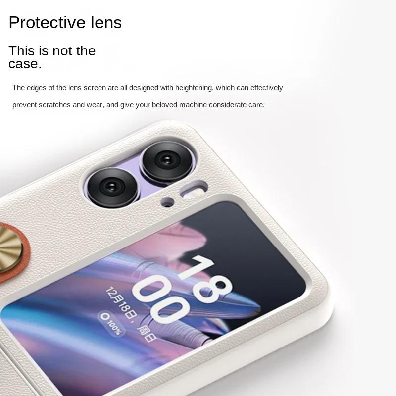 Leather Holder Wrist Strap Phone Case for OPPO Find N3 Flip Find N2 Flip N3flip Findn3flip N2flip Findn2flip Shockproof Cover