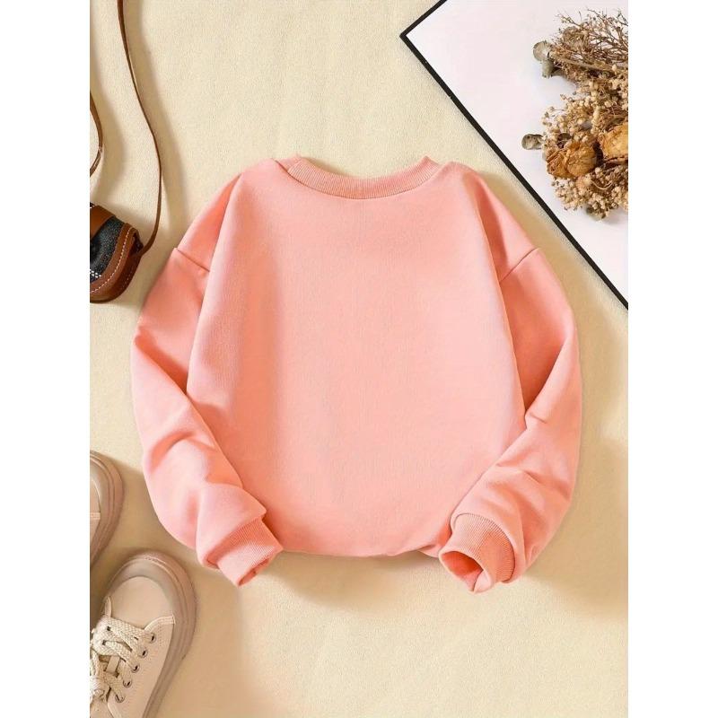 Kids Sweatshirt Creative Letter Pattern Fashionable Casual Crew Neck Sweatshirt Is Suitable for Daily Party Holiday Gifts