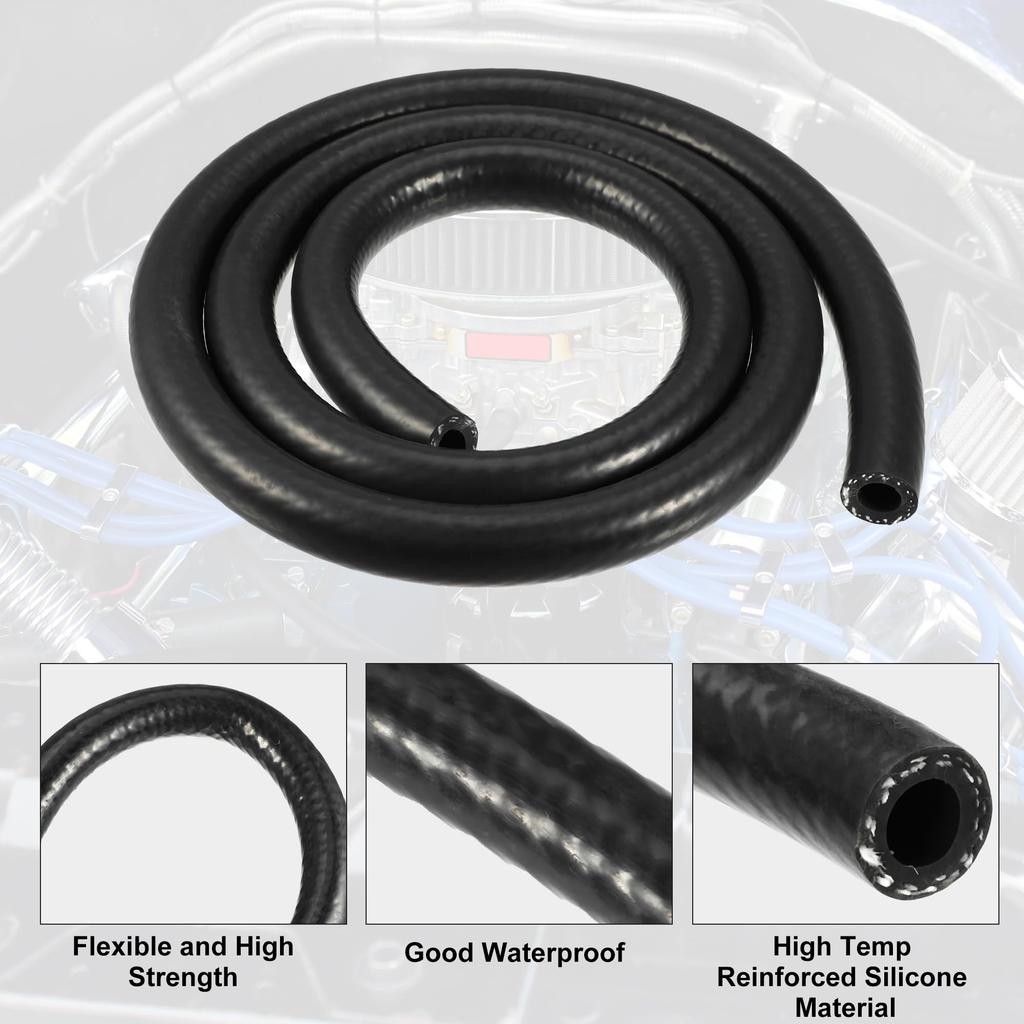 X AUTOHAUX Silikon-Vakuumschlauchleitung, Hitzebeständiger Schlauch, Vakuumschlauch, Silikon-Vakuum