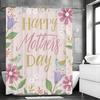 Mother's Day Cartoon Flower Bird Shower Curtain, Bathroom Decorative Shower Curtain, Waterproof Shower Curtain with Hooks