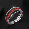 Bridal Adjustable Crystal Open Bracelet Rhinestone Bracelet Diamond Zircon 3 Row Jewelry