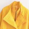 Womens PU Leather Biker Jacket Double Collar Slim Fit Casual Commute Outerwear