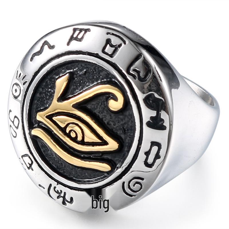 Men's Stainless Steel Eye of Horus Retro Fashion Ring