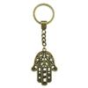 Star of David Talisman Amulet Pendant Antique Bronze Metal Keychain with 30mm Ring for Boys Bag Charm