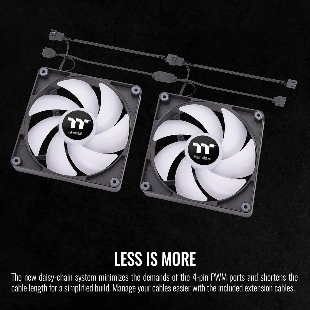 Thermaltake CT120 ARGB Sync PC Cooling Fan Black (2-Fan Pack) ARGB Compatible 120mm PC Case Fan Black CL-F149-PL12SW-A FN2000