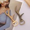 Creative European-style home Christmas antler beer opener with metal