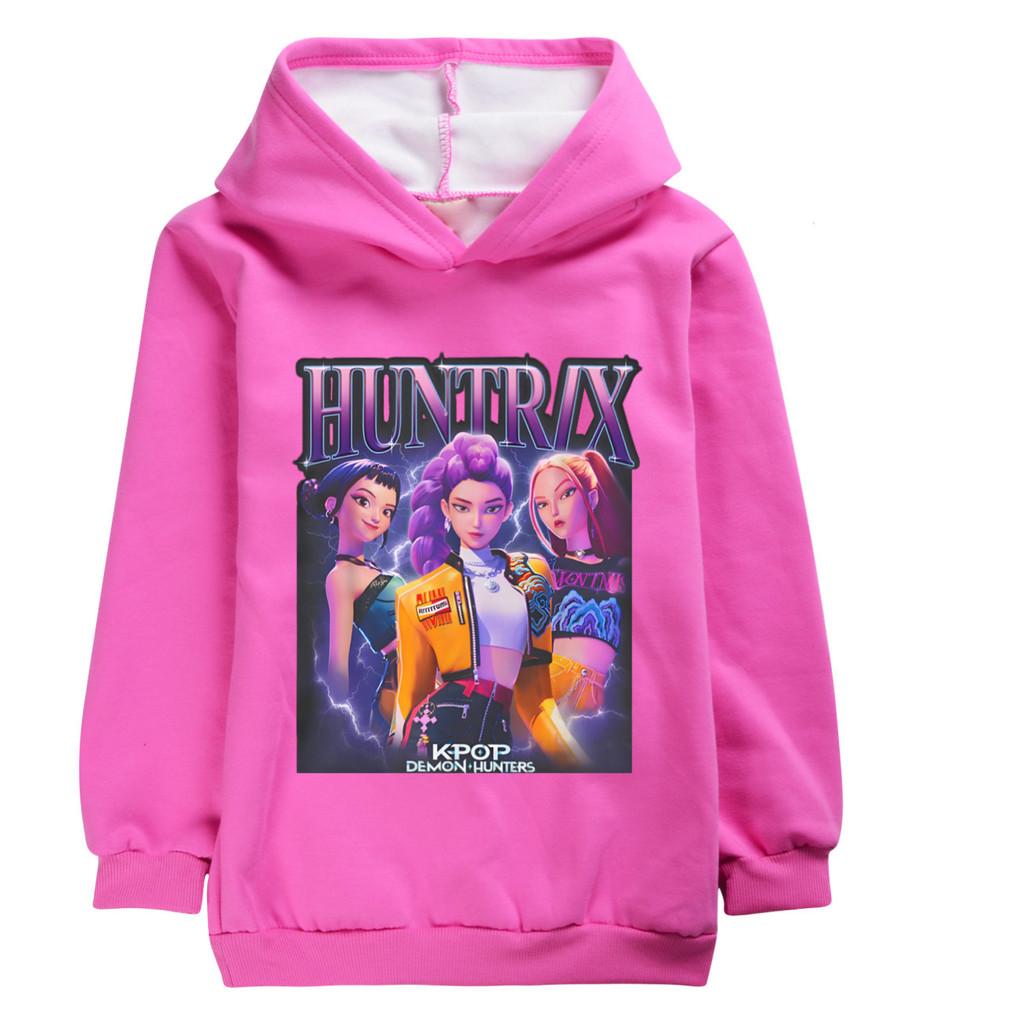 5029 Children Girls Cute Kpop Rumi Zoey Mira Casual Long Sleeves Velvet Warm Winter Hoodie