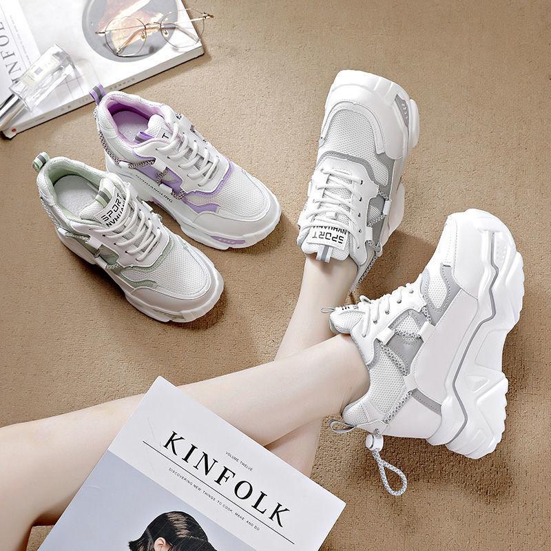 Chunky Sneakers Women 2024Spring Autumn Fashion Mesh Casual Shoes Breathable Height Increased VulcanizedShoe Zapatillas De Mujer