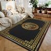 Exquisite Golden Greek Pattern Design Area Rug with Gold Accents Modern Carpet for Living Room Floor Mat Stylish Home Decor Rug