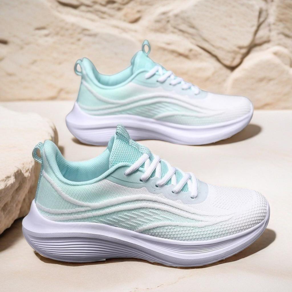 Fly Weave Sneakers Women Mesh Lightweight Soft Sole Shock Absorption Ultra Light Running Shoes Casual Shoes