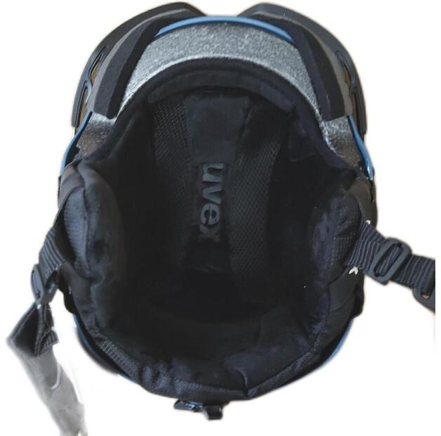 Горнолыжный шлем uvex Wanted Visor stone matt синий