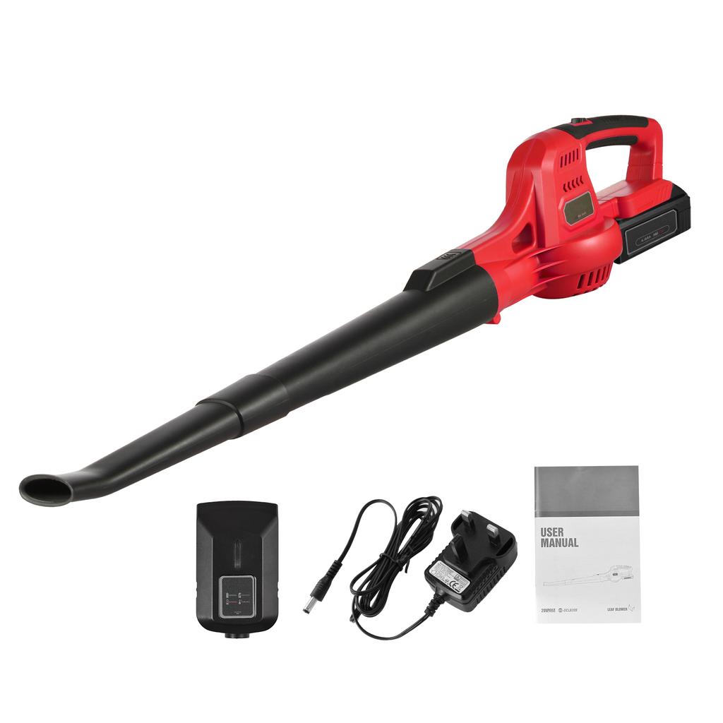 20V Cordless Electric Leaf Blower 2-Speed Control 60MPH 130MPH Portable Handheld Power Leaf Blower