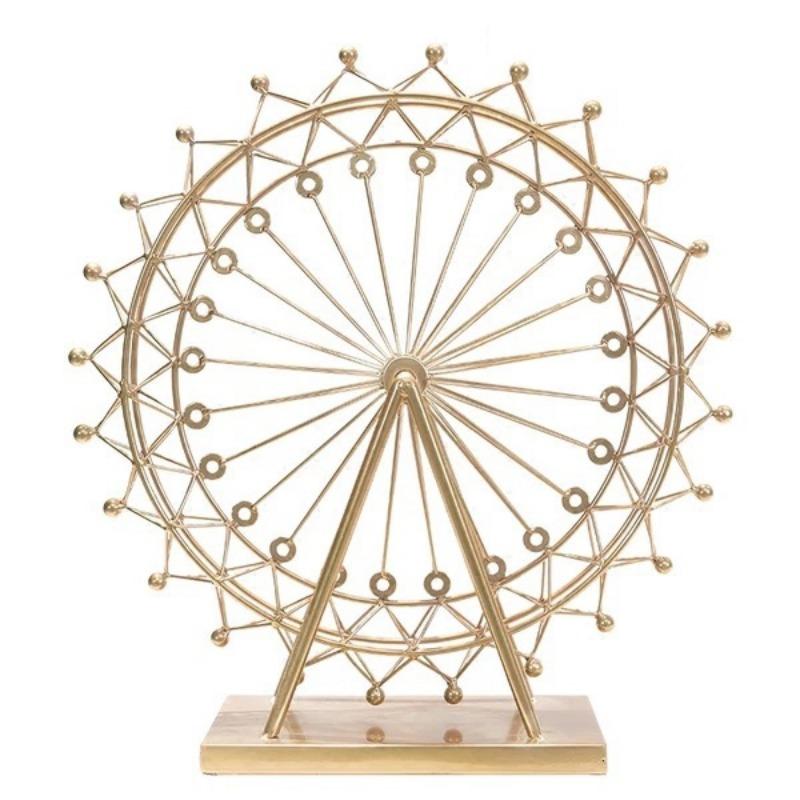 

Light Luxury Iron and Metal Crafts Ferris Wheel Model Ornaments Home Wine Cabinets Entrance Halls Study Decorations Ornaments 23x9x26CM