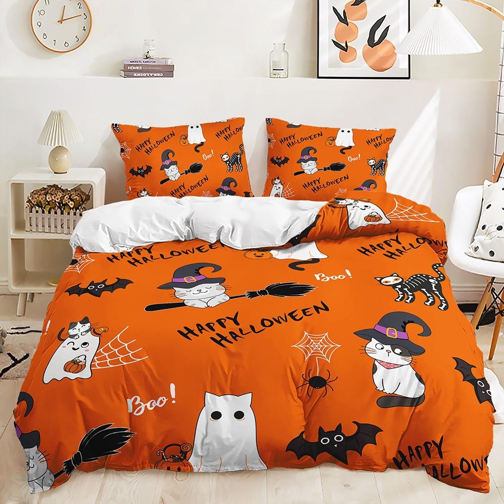 Halloween Bed Three-piece Decoration Funny Theme, Digital Printing