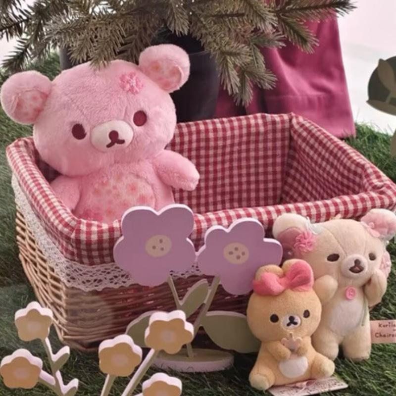 Peluche Rilakkuma Edizione Sakura Orsetto Rosa Morbido Giocattolo Morbido Bambola Fiore di Ciliegio Carina Cuscino Cuscino Orsacchiotto Regalo Per Bambini