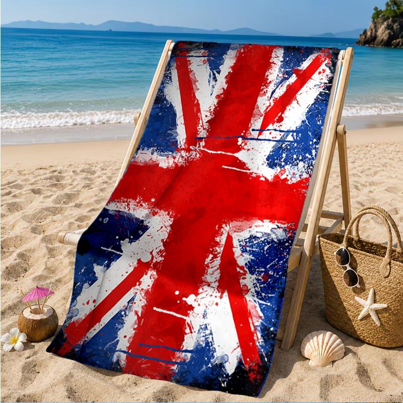 British Flag Artwork Beach Towel, Quick-drying, Easy To Care For, Suitable for Both Fitness and Beach Vacations,Sports Essential
