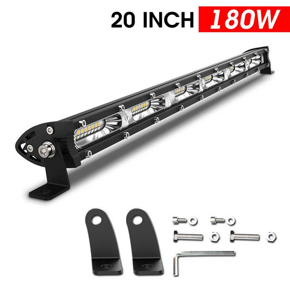 Led Light Bar 180w 6000k Ip67 Waterproof Spotlight Single Row Work Lamp For Off-road Vehicles Suv Trucks