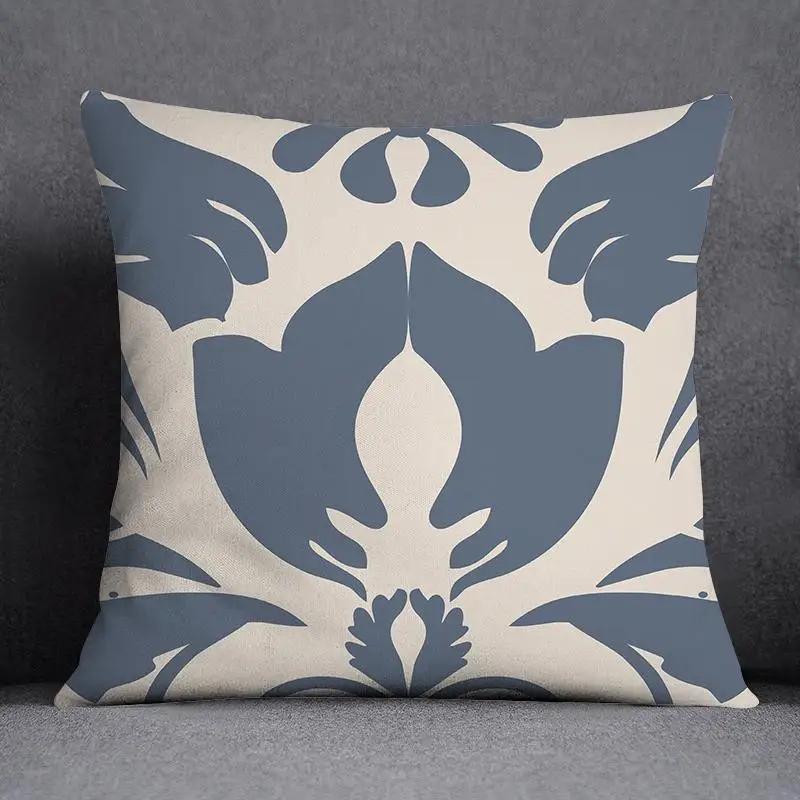 Nordic Flower Geometric Pattern Decorative Square Pillowcase Home Office Cushion Cover