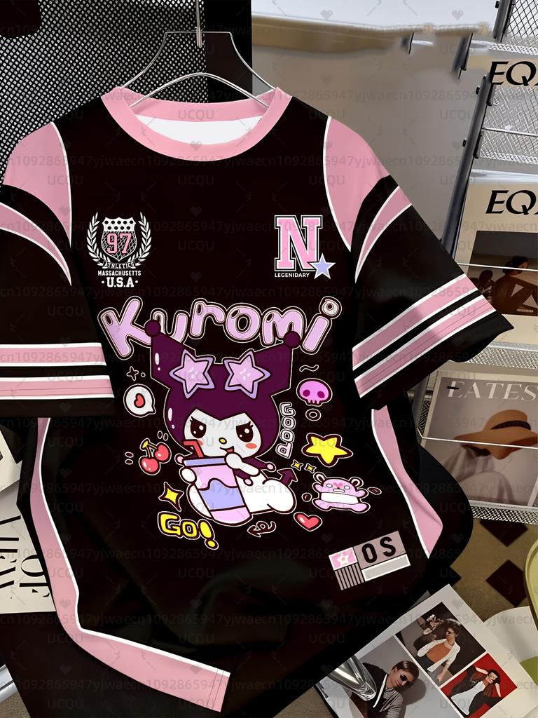 Summer Women's Casual Hello Kitty 3D Print Cute T-shirt, Outdoor Sports T-shirt, Crew Neck T-shirt
