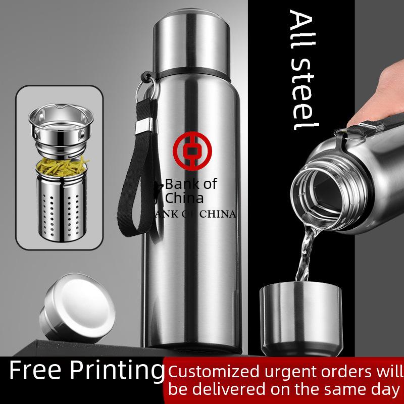 Large Capacity Stainless Steel Insulated Travel Kettle with Tea and Water Separation