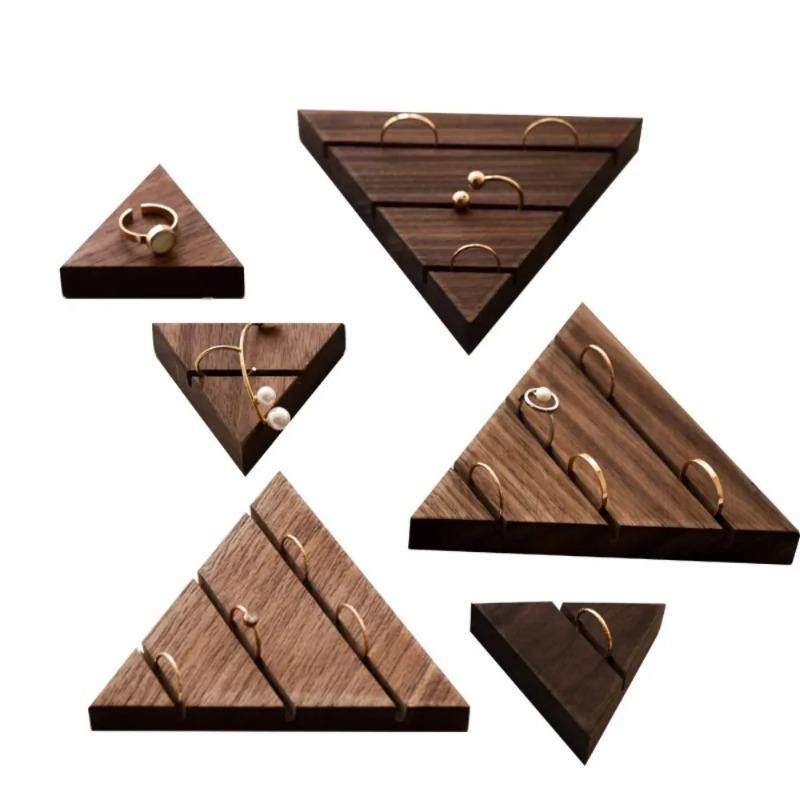 Black Walnut Ring Holder Photo Props Jewelry Display Rack Tray Storage Boxes Jeweler Seller Window Counter Display Home Decor Ornaments Accessories