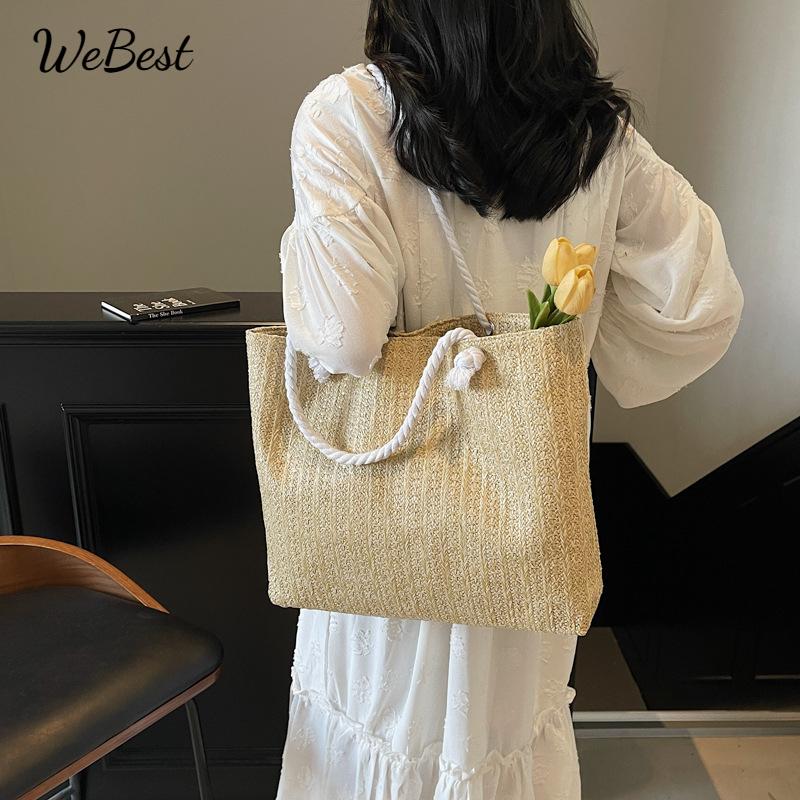 

Trendy and Fashionable Straw Woven Bag, New Large-capacity Handbag 43*30*10 хакі