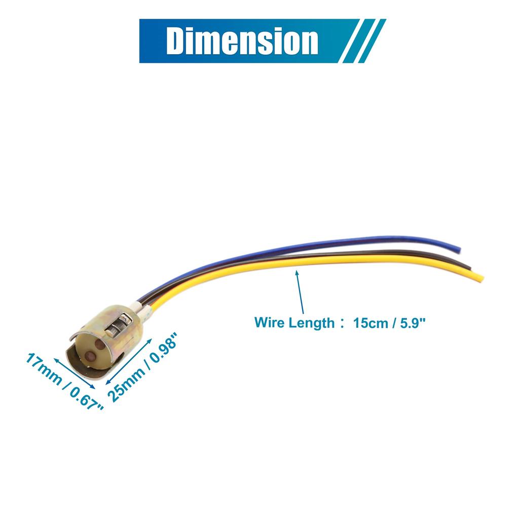 uxcell Extension Wire Socket Holder Connector Motorcycle Brake Stop Light Extension Wire 1157 Light Socket 3pcs