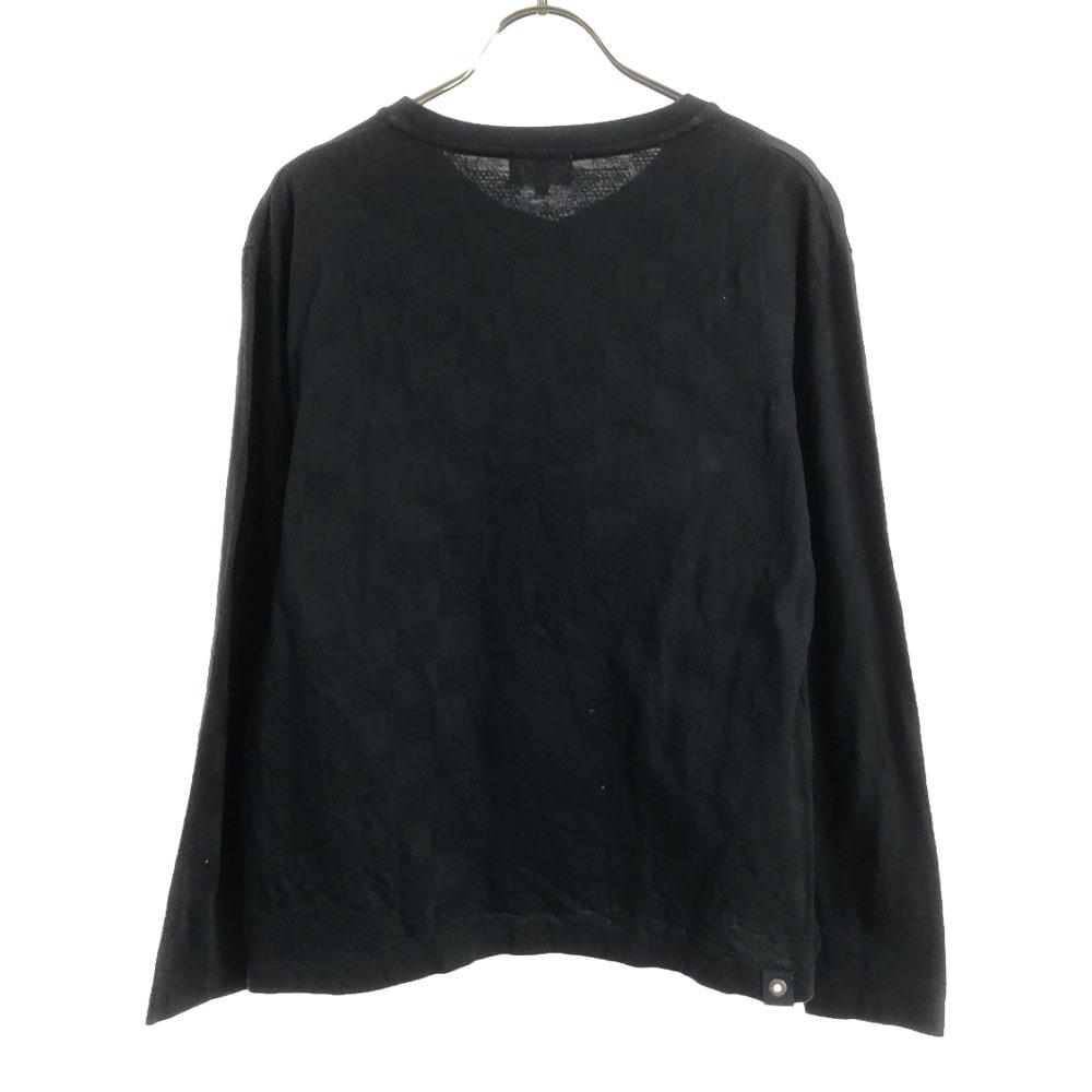 LANVIN en Bleu Made In Japan Pattern Long Sleeve Cut 48 Black Men's Used