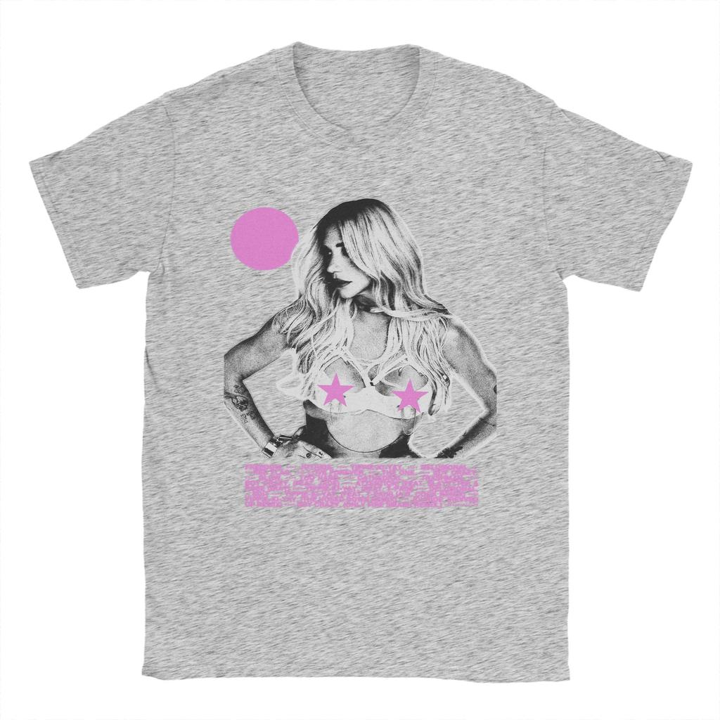 Singer Kesha TOUR TShirt Beach  Cotton TShirts For Unisex Trending Custom DIY Tee Shirt ShortSleeved Y2K Fun Tops