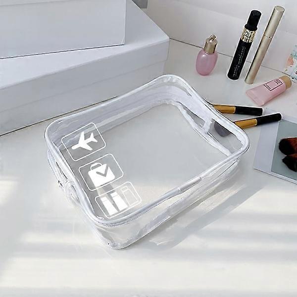 Transparent Toiletry Bag for Travel - Quart Size Approved for Liquids in Carry-On Luggage at the Airport Transparent Toiletry Bag (White)