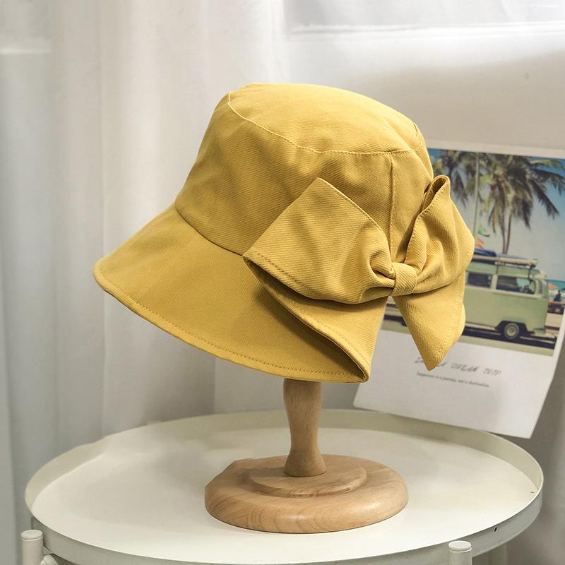 Women's Bucket Hats Bow Fashionable Cute Sweet Kawaii Summer Vacation Travel Big Brim Sunshade Sun Protection Hats For Girl