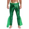 Men's Fishscale Print Leggings - Shiny Mermaid Pants with Elastic Waist for Halloween & Sea King Cosplay