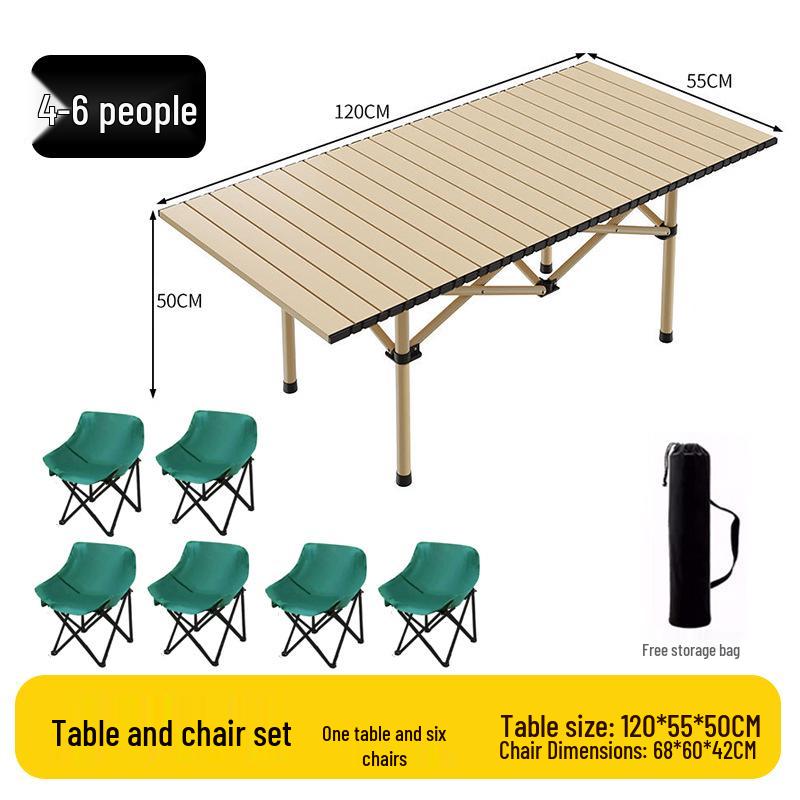 Portable Folding Chair and Table Set for Camping, Fishing, Dining, Street Vendors, Barbecue, and Outdoor Self-Driving Tours.