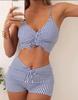 Bikini a Righe Donna Modello Nuovo Costume da Bagno Crossbody Slip Separati Design Transfrontaliero dalla Cina Continentale