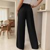 Damskie codzienne francuskie wygodne i modne spodnie z prostą nogawką i szeroką nogawką z kieszeniami dla kobiet