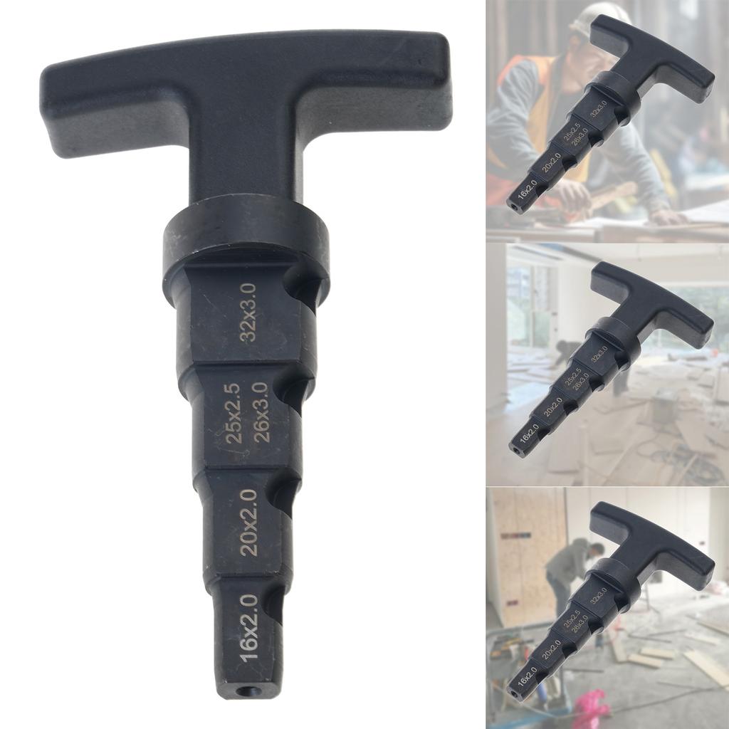Pipe Deburring Tool Internal Pipe Chamfer Tool 4-in-1 Multi-layer Ratchet Rotation Calibration Reamer 16-32mm Plumbing