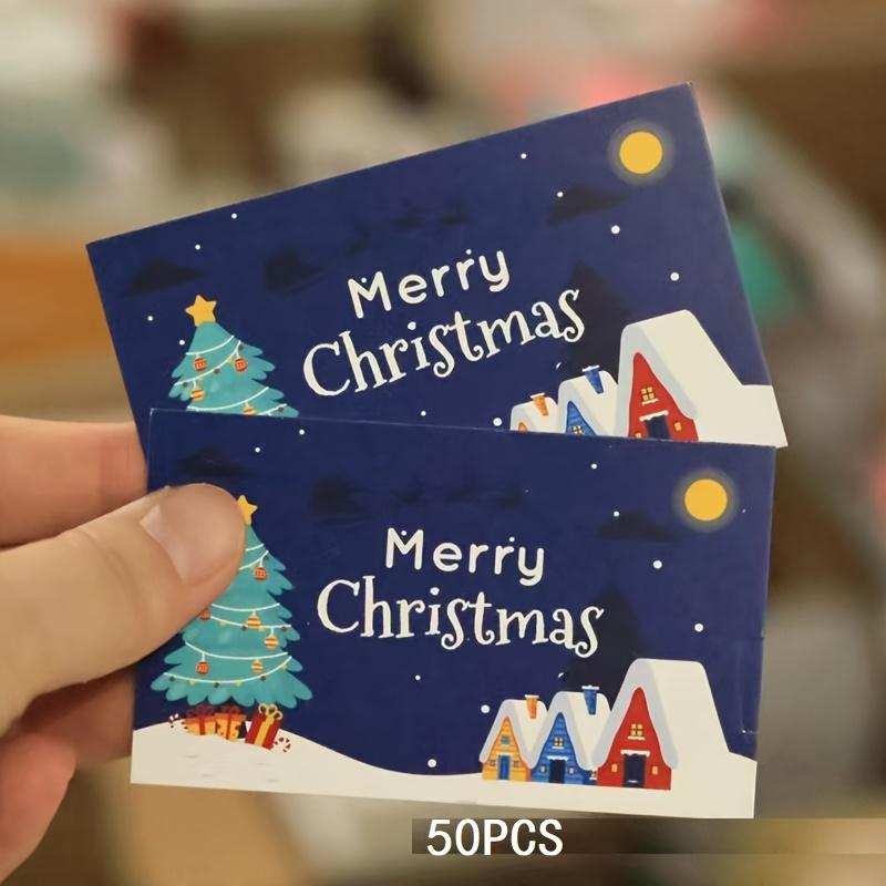 50packs Christmas Scratch Cards with Santa,Merry Designs -Self-Scratchable Holiday reward tickets,DIY Gift Tags for Party Favors