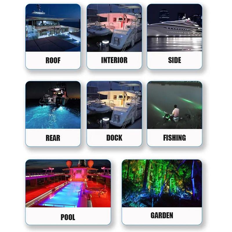 27/42 LED Boat Underwater Lights 10-30V Marine Navigation Light Transom Speedboat Boat Lights For Car RV Ship Yachts Stern