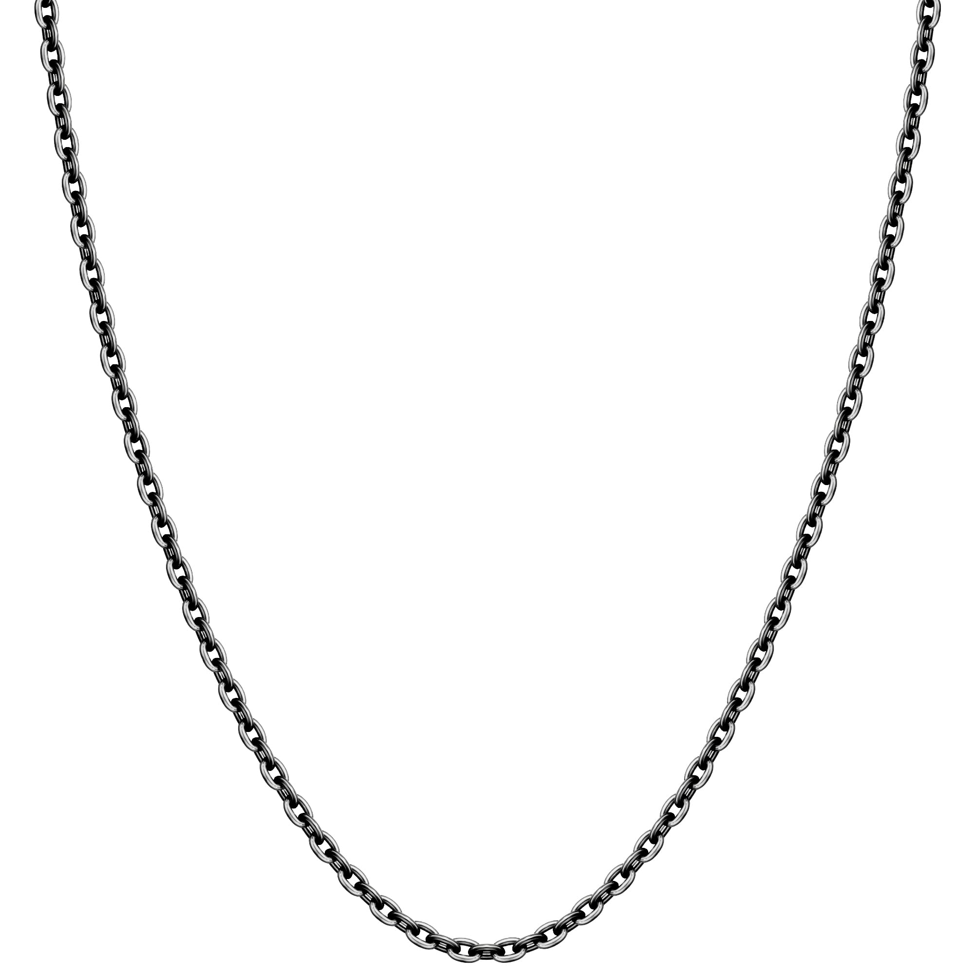 

[Shinjuku Gin no Kura] Smoked Azuki Chain, Length 40-60cm (50cm), Width 2.1mm, Thin, Silver 925 Necklace Chain, Men s, SV, Chain Only