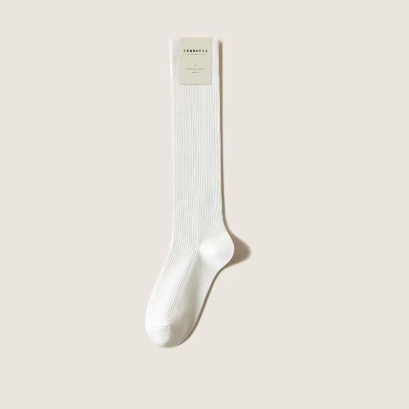 

Женские весенние однотонные носки с узкой вертикальной полоской, удлиняющие ноги 1 pair белый